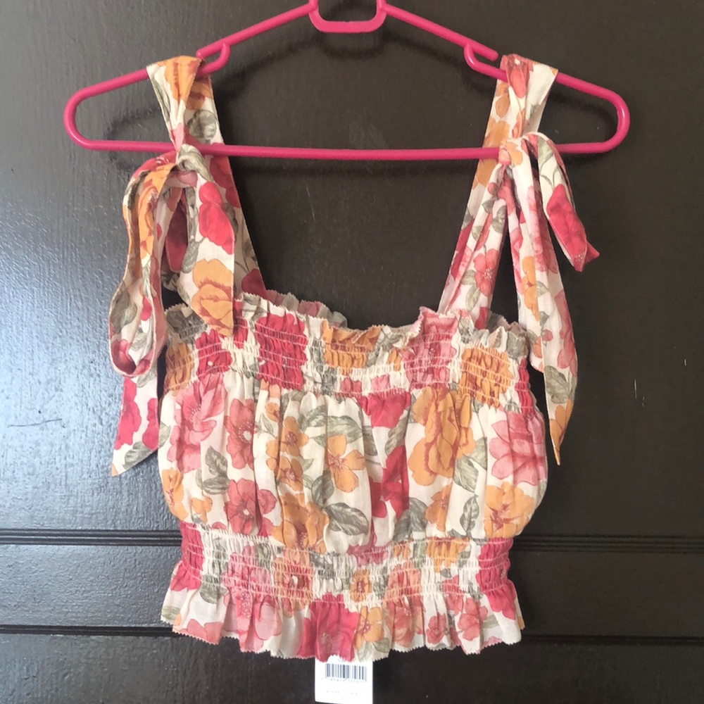 Cute fancy tube top with adjustable tie straps 100% cotton